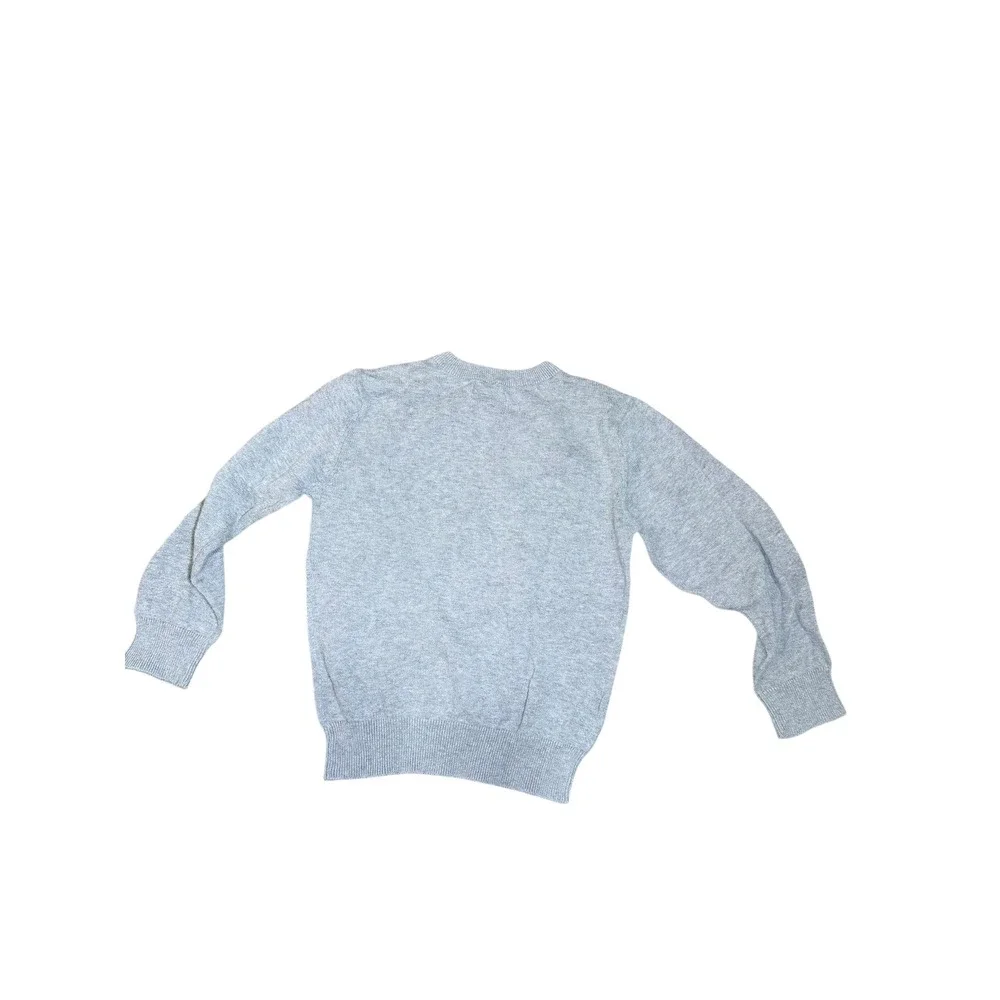 The Children's Place Sweater‎ Kids S 5/6 V-Neck Pullover Gray Cotton Knit Basic
